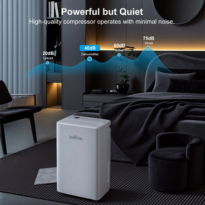 Electric 12L/Day Compressor Dehumidifier Air Purifier with Humidistat 24H Timer LCD Display Portable with Wheels for Home Damp.