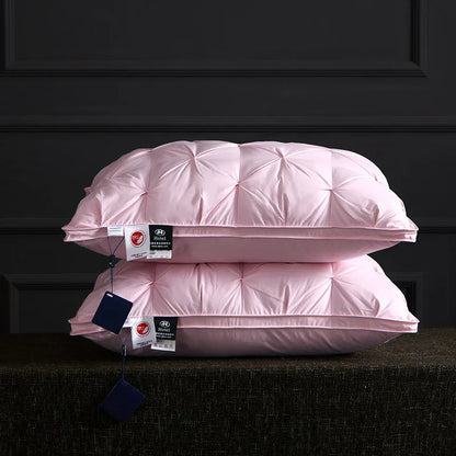 95% Goose Down Pillow for 5-Star Hotel Home,Pure Cotton Pillowcase,3D Bread Bedroom Sleeping Pillow,Adult Low-Mid-high almohadas.