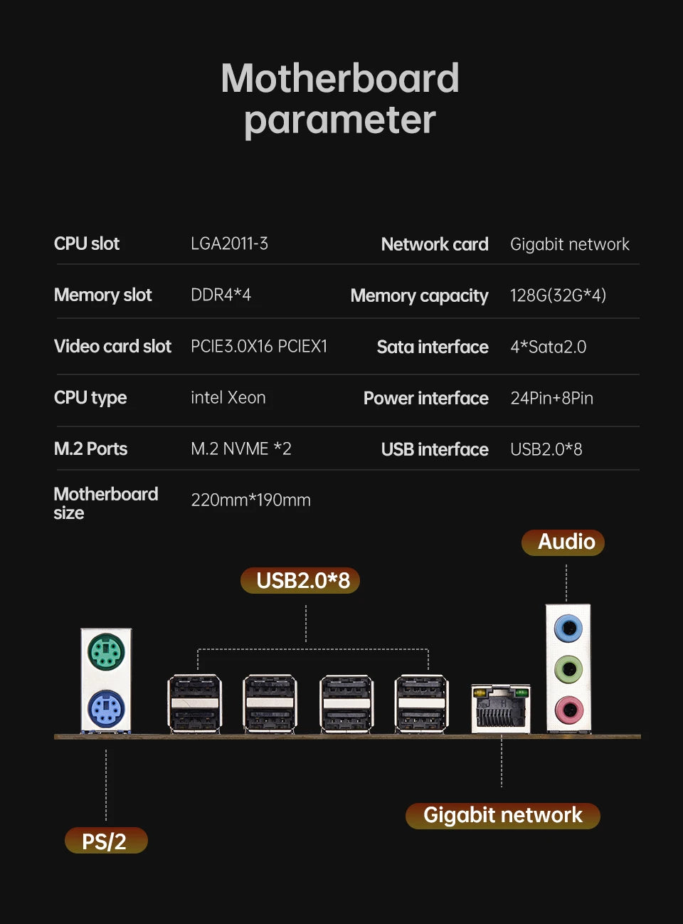 QIYIDA X99 Motherboard Set Kit Xeon LGA2011-3 E5 2680 V4 2x8gb=16GB DDR4 SATA PCI3.0 NVME M.2 X99H5 Gaming Computer.