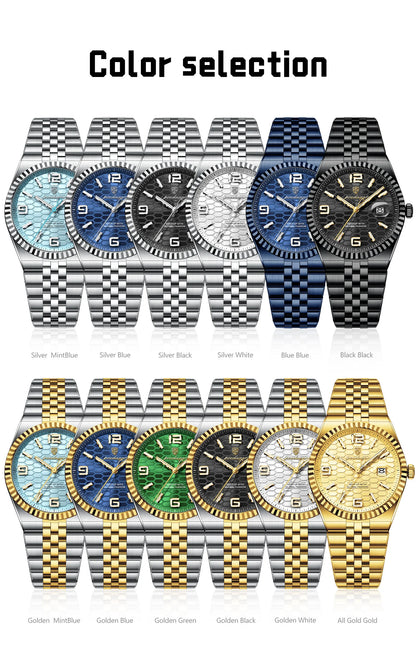 POEDAGAR High Quality Original Men Clock Waterproof Luminous Date Luxury Man Watch Stainless Steel Quartz Men's Watches Male+Box.