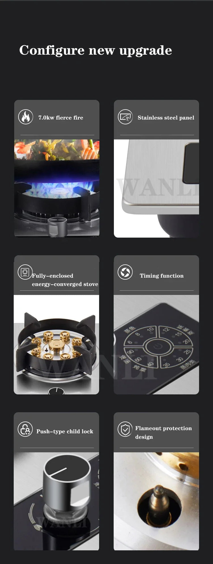 D09/D10/D11 Household Single-Burner Stove Embedded Gas Stove Natural Liquefied Gas Stove Kitchen Cooking Tools.