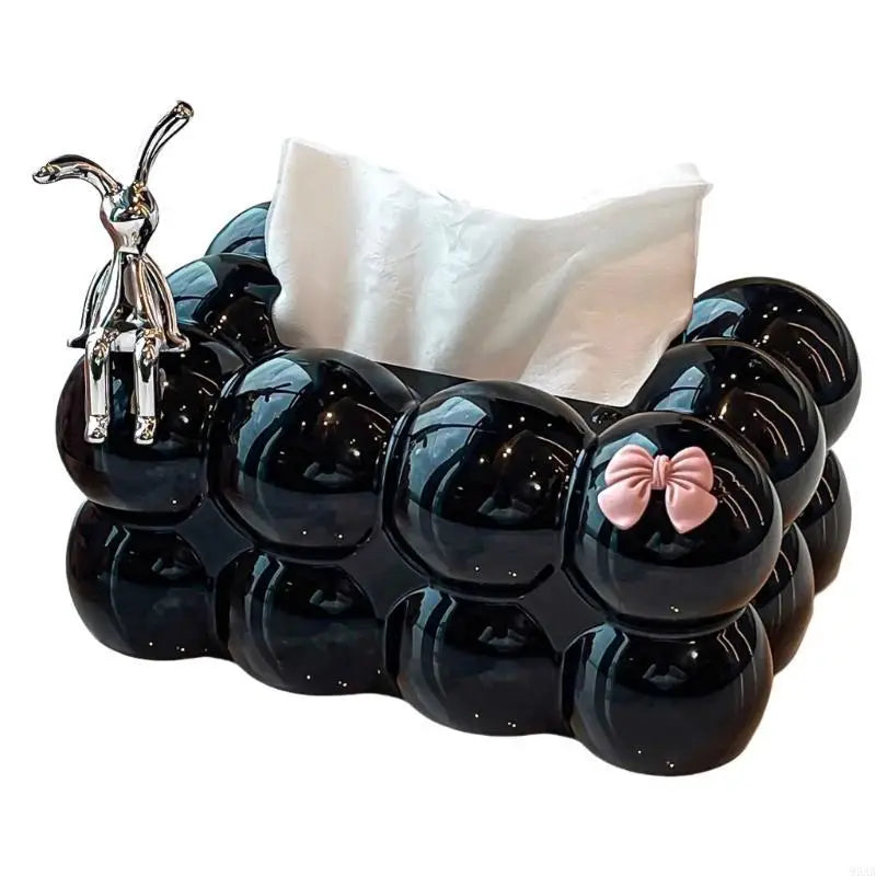 Stylish Rabbit Tissue Holder Paper Dispenser Complements Any Interior Setting 95AA.