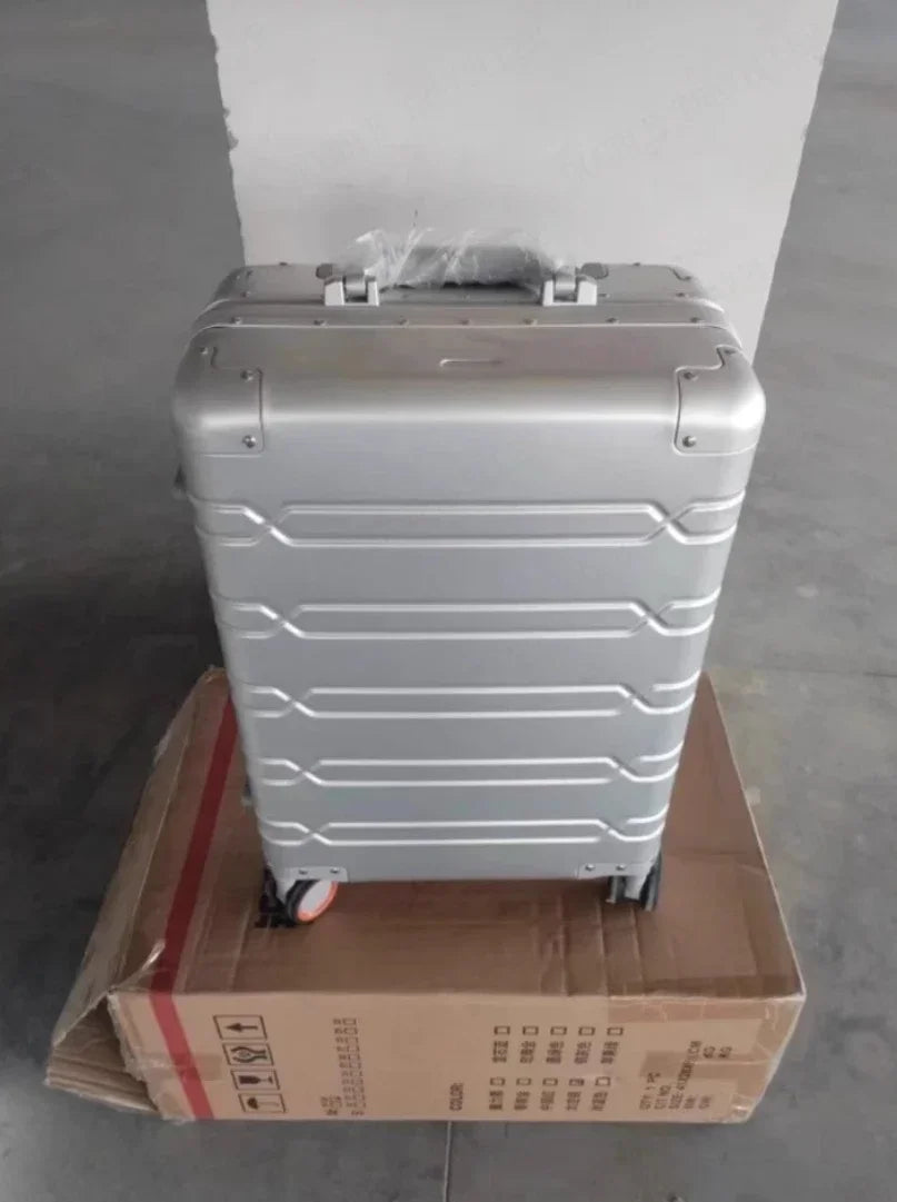 Trolley-Koffer mit großer Kapazität, Reisetasche, Reise-Koffer aus Aluminium-Magnesium-Legierung, Business-Rollgepäck