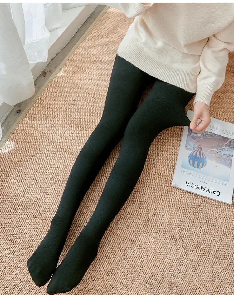 Women's Fall Winter Ribbed Vertical Stripe Thermal Leggings Fleece Thickened  Street Ready Seamless High Waist Thermal Pants