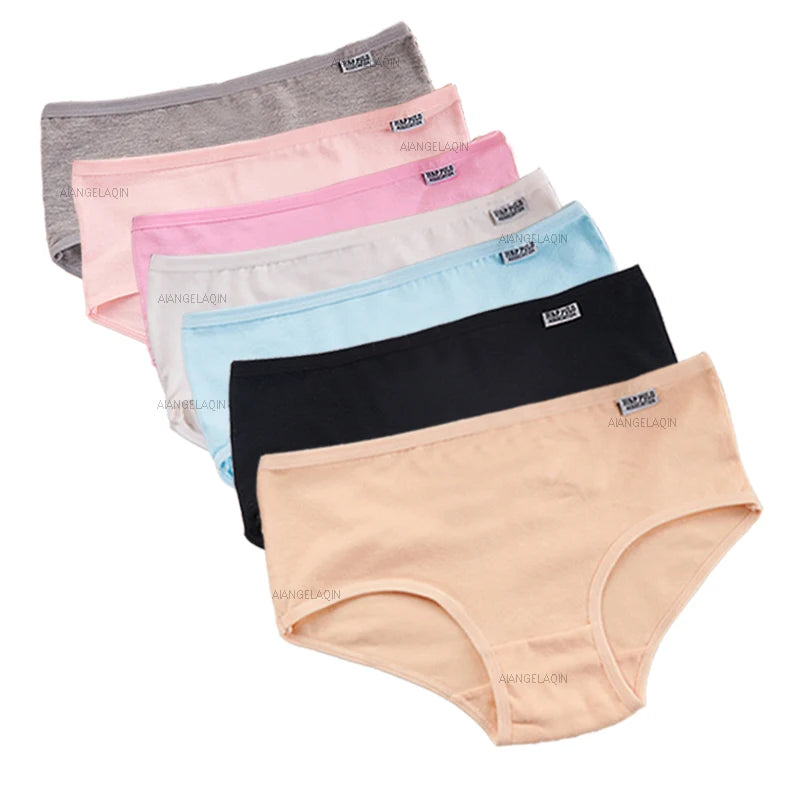 7Pcs/Lot Plus Size Underwear Women's Panties Cotton Girl Brief Sexy Lingeries Shorts Underpant Solid Panty Female Intimate M-4XL.