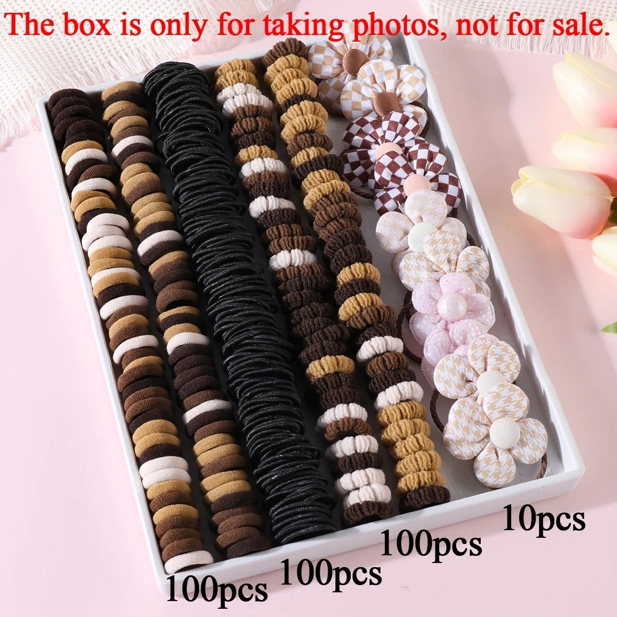 310pcs Hair Accessories Set for Women Colorful Elastic Hair Ties Printed Flowers Hair Bands Girls Sweet Rubber Bands Headbands.