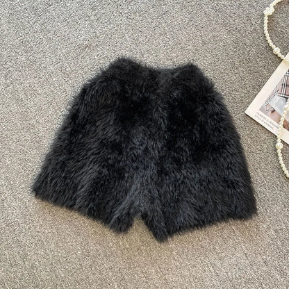 Autumn Winter New Knitted Shorts Women Korean High Waist Bottoms Causal Fashion Warm Sweater Short Femme