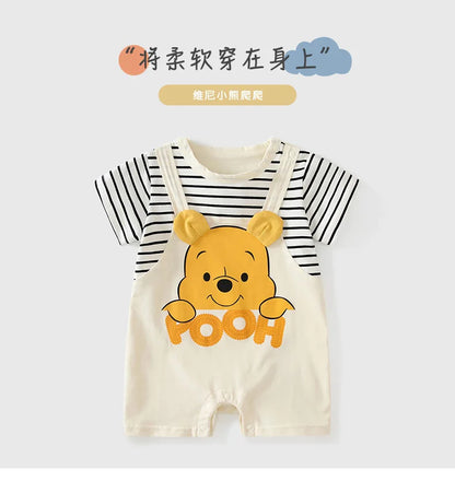 Neugeborene Kleidung Cartoon Winnie the Pooh Bequemer und weicher Sommer Jungen und Mädchen 0-24 Kurzarm Baby Overall.