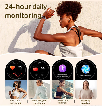 LIGE 2025 New 1.26 inch Screen Smart Watch Women IP68 Waterproof Sports Women’s Health Monitor Watches Bluetooth Call Smartwatch.