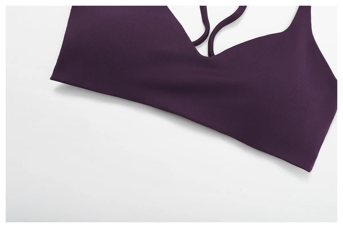 Cross Shoulder Straps Sports Bra Anti-Sweat Fitness Top Women Yoga Bra Shockproof Crop Top Push Up Sport Bra Gym Bra Workout Top