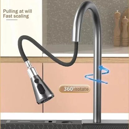 High-end stainless steel Kitchen Sink Matte Square Kitchen Accessories Large Single Sink Wash Basin With Faucet