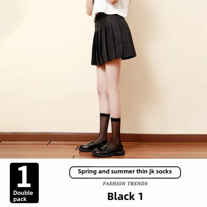 Sexy Blue Butterfly Net Stockings Women's Long Tube Socks Invisible Sweat Absorbent Polka Dot Design Pure Desire Stockings