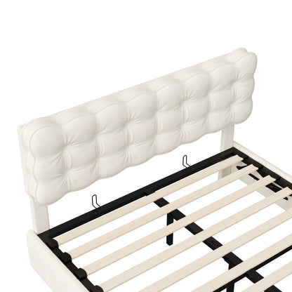 Lazyspace Polsterbett mit Kopfteil, hydraulisches Bett mit Stauraum und LED, für Jugendliche, Erwachsene, Samt, ohne Matratze, 160 x 200 cm