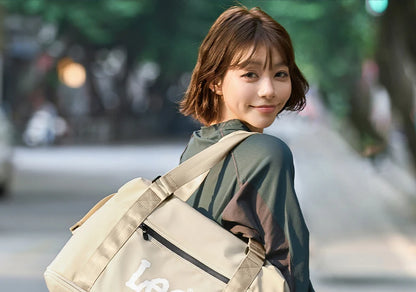 LEE Expandable Large Capacity Luggage Travel Handbag Women Sports Fitness Gym Yoga Bag Waterproof Dry Wet Pocket Duffel Bag