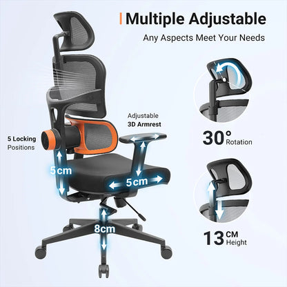 NEWTRAL Chair Standard NT001 Adaptive Unterrückenstütze Ergonomischer Stuhl, verstellbare Armlehnen-Kopfstütze, Nylonbasis Hohe Qualität