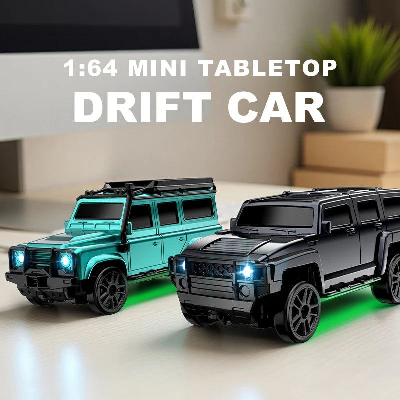 2.4G 4WD 1:64 RC Car High speed Tabletop Remote Control Car Mini Off-Road Climbing Car Mini GTR Racing Desktop Car Children Gift.