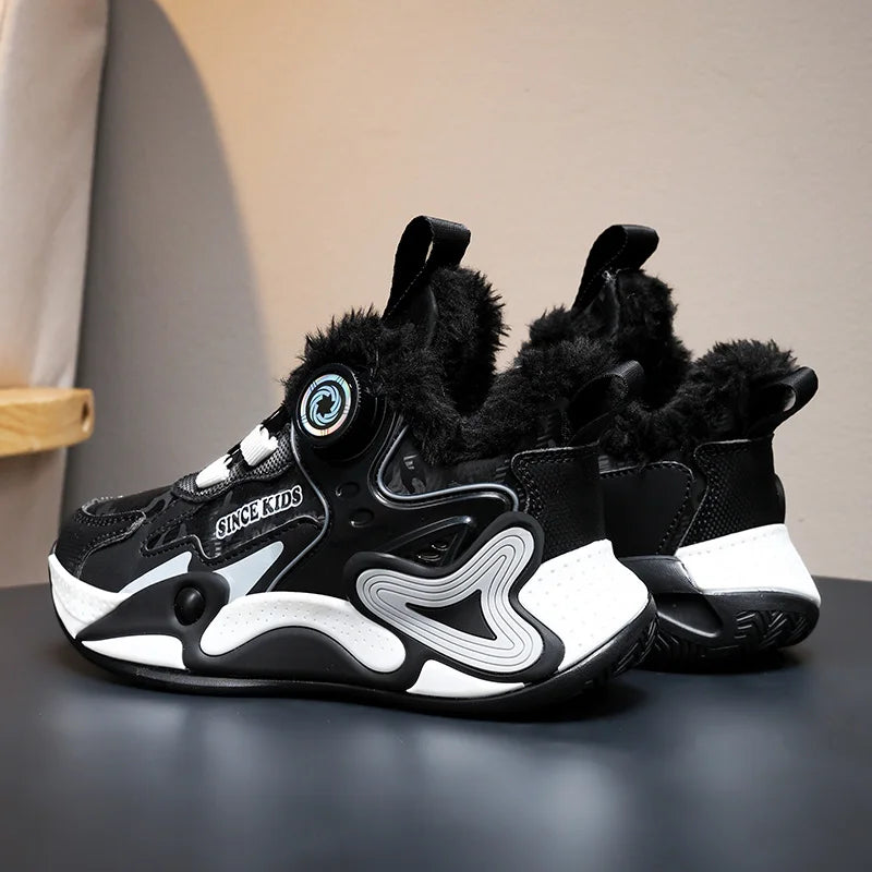 Children's Sneakers Boys Causal Kid Running Walking Shoes Fashion Warm Plush Girls Tennis Shoes Soft Walking Shoes.