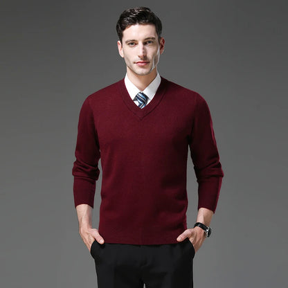 Top Grade Thick Anti-Pilling New Fashion Brand Autum Winter Knit Pullover Men Slim Fit Sweater Business Casual Woolen Jumper