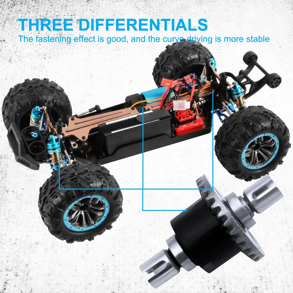 WLtoys  F21A 1:10 80KM/H RC Car 4WD 2.4G Metal Undercarriage Brushless Motor Remote Control High Speed Drift Monster Truck Toy.