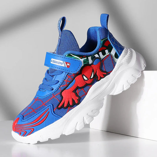 Disney Kids Sneakers Boys Tennis Shoes Comfortable Mesh Shoes Lightweight Outdoor Children's Sports Walking Black Blue Shoes.