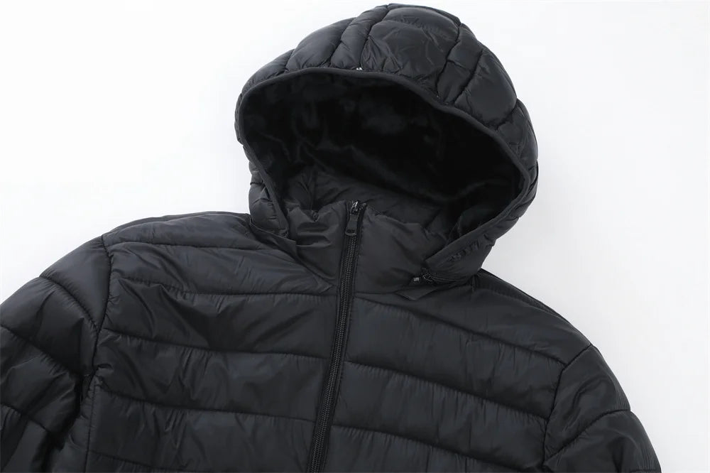 New Winter Fleece-Lined Thickened Cotton Coat Business-Casual Windproof Warm Lightweight Fashionable Hooded Jacket Sports Jacket.