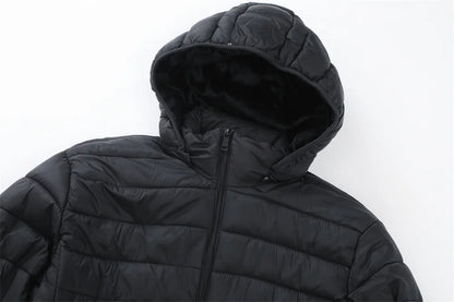 New Winter Fleece-Lined Thickened Cotton Coat Business-Casual Windproof Warm Lightweight Fashionable Hooded Jacket Sports Jacket.