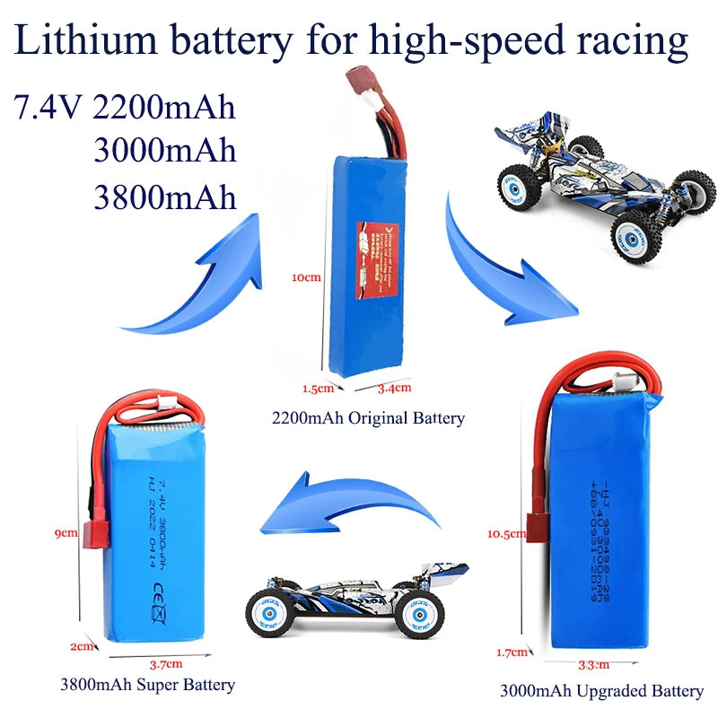 Wltoys New 124017-V8 1/12 2.4G Racing RC Cars 4WD Brushless Motor 75Km/H High Speed Remote Control Off-road Drift Toys For Aduit.