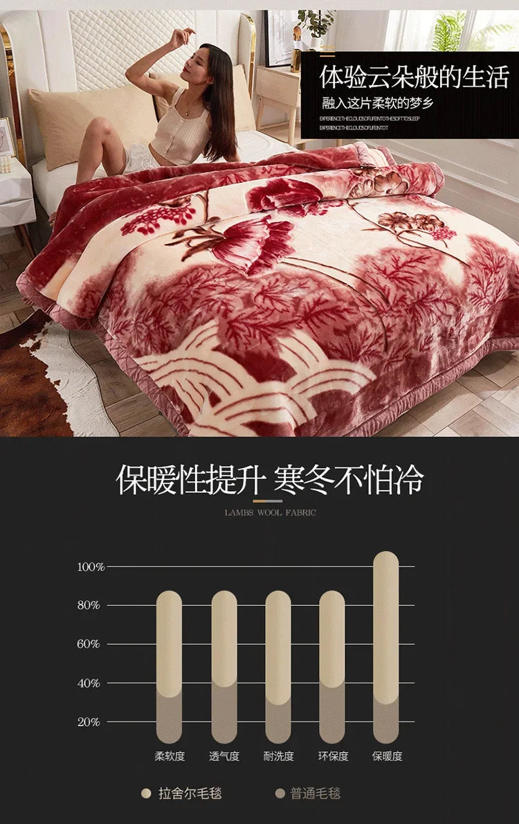 Double layer thickened to 6kg  - et quilt autumn and winter warm fleece wedding  - et cushion bedding.