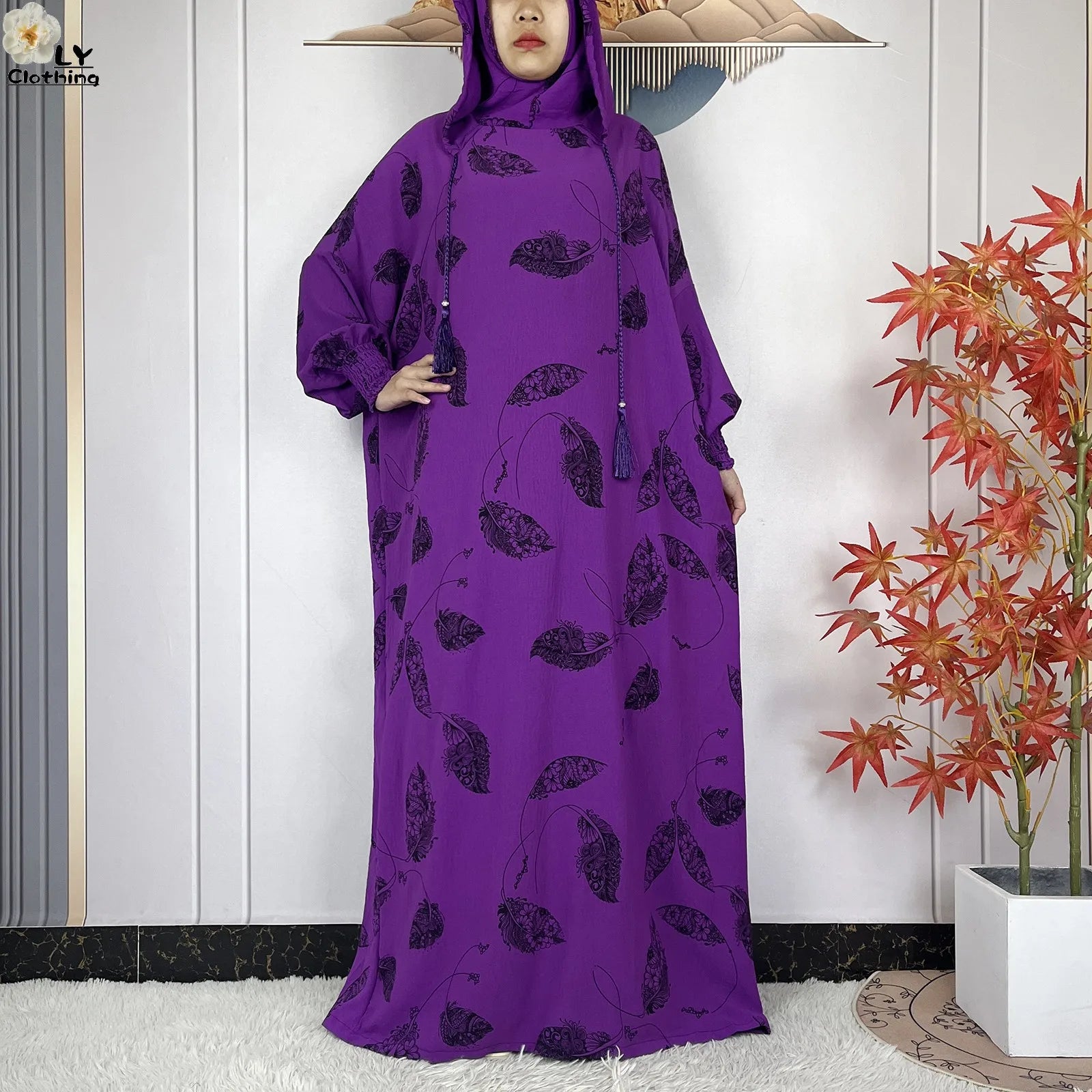 2025Hot Sales New Ramadan Muslim Double Hat Women Abaya Prayer Garment Islam Turkey Arabic Femme Abaya Prayer Kaftan Loose Robes.