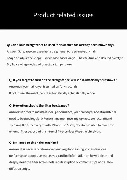 Professional 2-in-1 Hair Straightener & Dryer Combo - Negative Ion Heating Flat Iron with Display. Ideal for Home and Salon