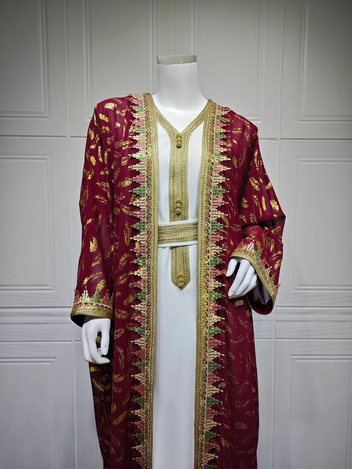 Eid Kimono Jalabiya Muslim Set Women Abaya Dubai Kaftan Morocco Caftan Kebaya Ramadan Dress Djellaba Islam Clothing Ramadan Robe