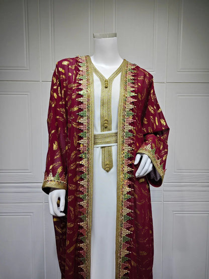Eid Kimono Jalabiya Muslim Set Women Abaya Dubai Kaftan Morocco Caftan Kebaya Ramadan Dress Djellaba Islam Clothing Ramadan Robe