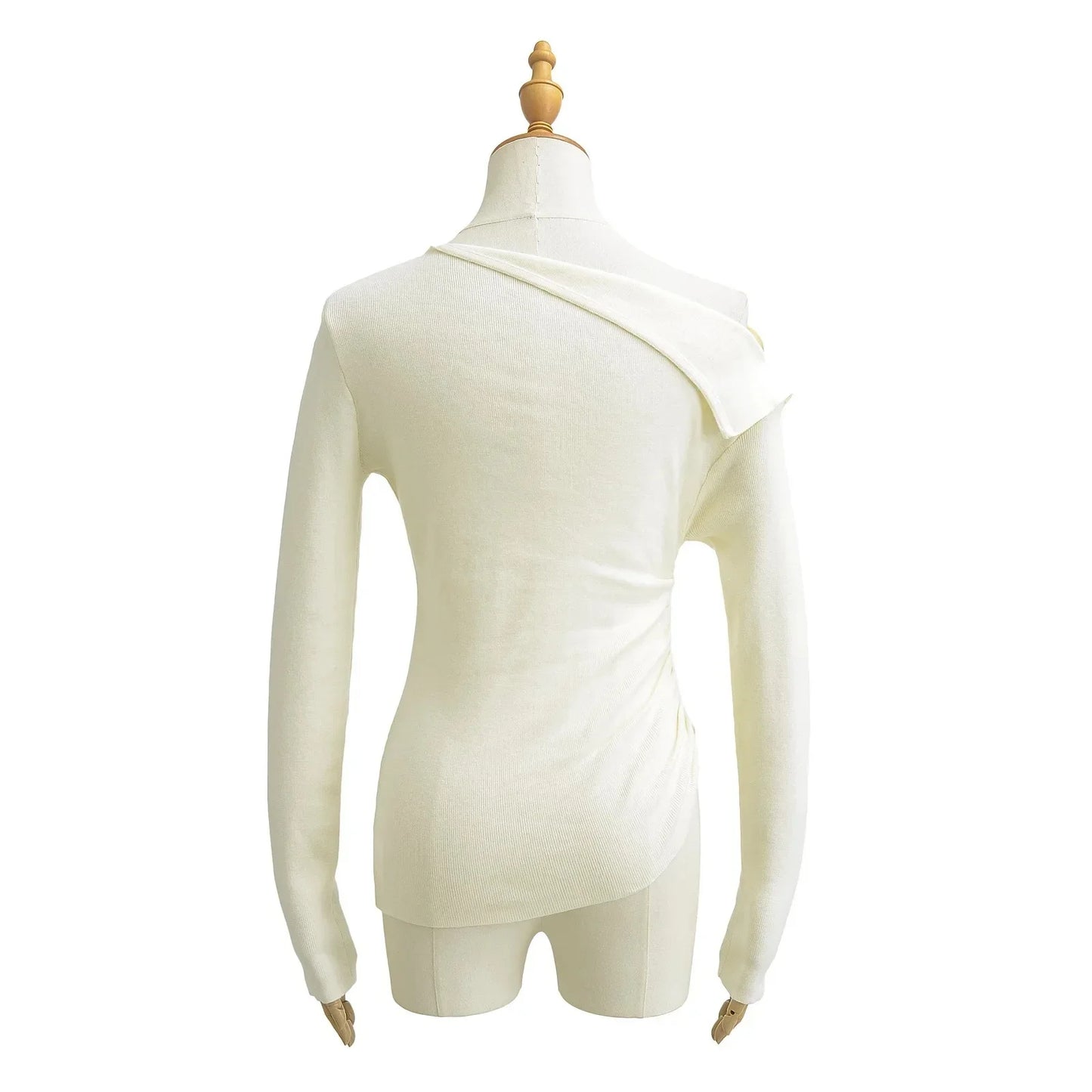 American Style One Shoulder Long Sleeve Women's T-shirt Autumn Pure Desire High-grade Slimming Personality Oblique Shoulder Base.