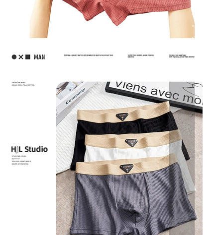 3 Teile/paket 100% Baumwolle Solide Stricken Gestreiften männer Höschen Super Weiche Hygroskopischen Atmungsaktive Boxer Hohe Elastische Taille Mann Unterwäsche