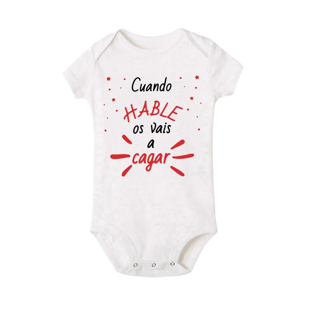 When I Talk You Mess Up The Gift Print Baby Strampler Säuglingsbodysuit Baby Niedliche Kleidung Neugeborene Kurzarm Bodys Kleinkind Geschenk