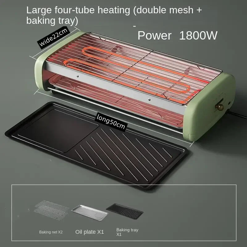 New Electric Oven Household Indoor Grill Grill Skewer Machine Smokeless Barbecue Pot Electric Grill Pan Barbecue Pot.