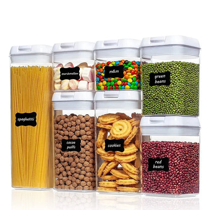 Air-Tight Food Storage Container for Cereals Easy Lock Sealed Jar Plastic Transparent Milk Powder Grains Candy Kitchen Organizer.