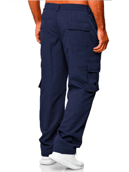 Men's Cargo Pants Sweatpants Outdoor Loose Straight Long Trousers Summer Casual Multi-Pocket Durable Workwear Male Trousers.