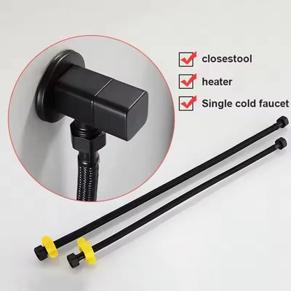 30/40/60/80cm Nylon Braided Water Inlet Hose Black Faucet Heater Pipe Toilet Connection Cold Hot Mixer Inlet Pipe Kitchen