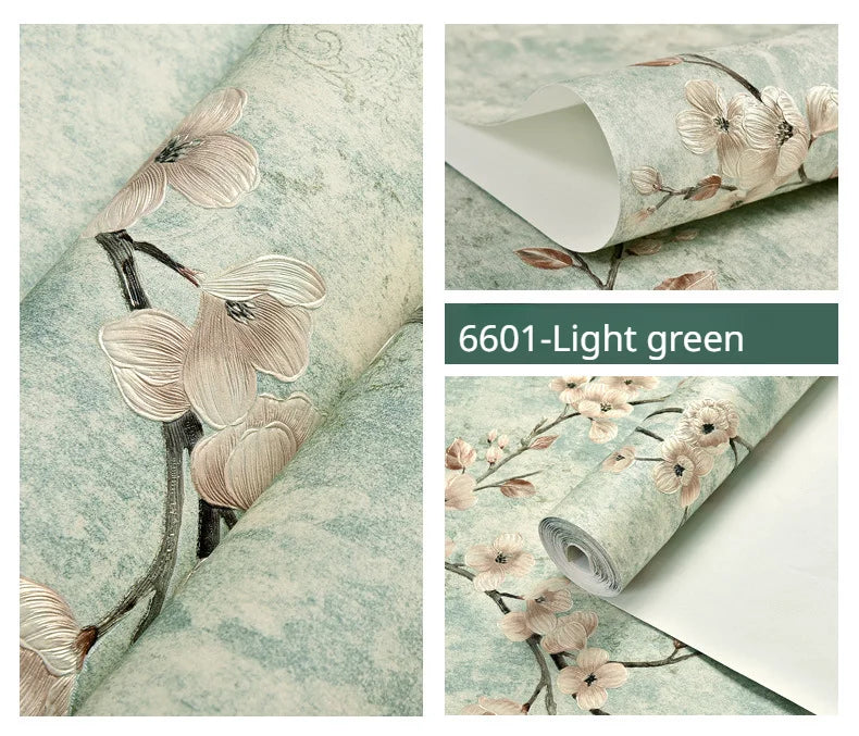 Blumentapete, selbstklebend, warm, für Mädchen, Schlafzimmer, 3D-Verdickung, Wanddekoration, Aufkleber, Wohnzimmer, Restaurant, Sofa, Hintergrund