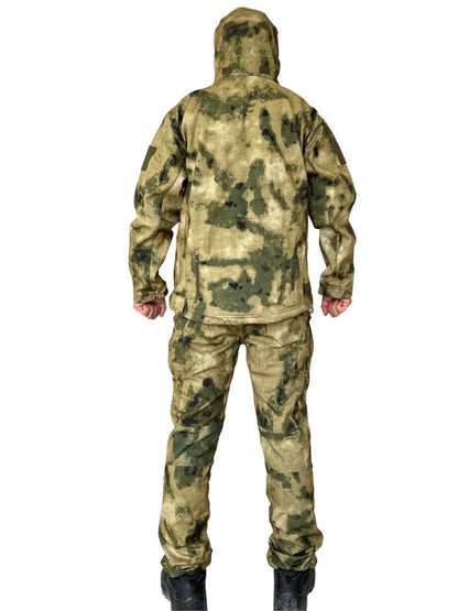 Mens Winter Outdoor Oversized Softshell Jackets Waterproof Zipper Hunting Clothes Fleece Lining Windbreaker Tactical Pocket Coat.