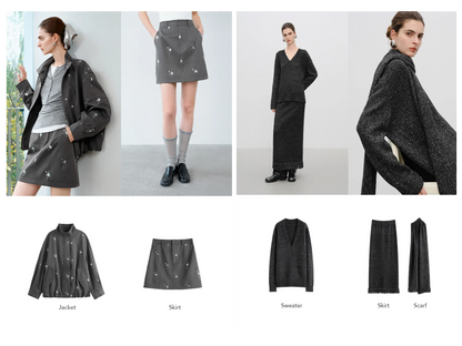 FSLE 【Premium-Serie】Herbst-Urlaub, lockeres Set, Oberteil, Hose für Damen, 2025, Neuankömmling, V-Ausschnitt, schickes, elegantes zweiteiliges Set, altes Geld