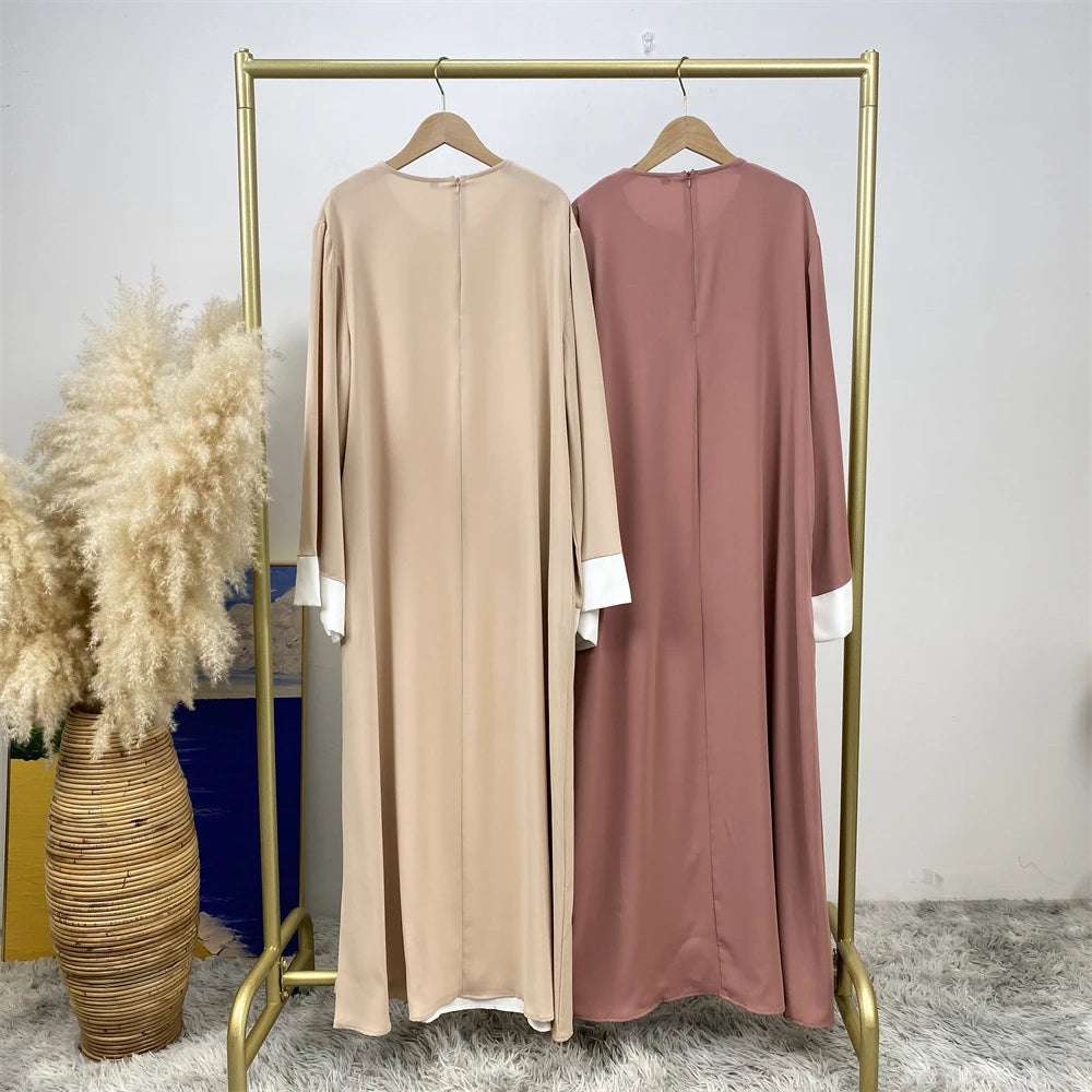 Ramadan Eid Muslimischen Abaya Dubai Luxus Spleißen Gefälschte Zwei Stücke Abayas Für Frauen Kaftan Modest Kleid Islam Kaftan Marocain Femme