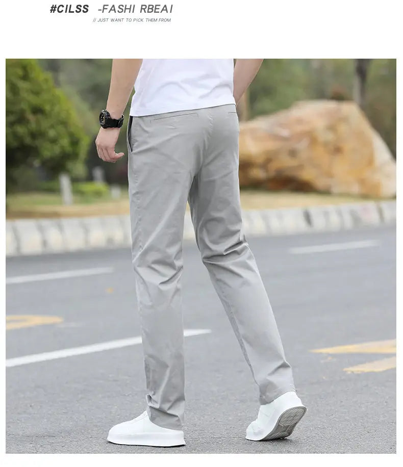 Men's High-Quality Chinos -Cotton Casual Trousers - Breathable Straight Pants (Sizes w28-w40).