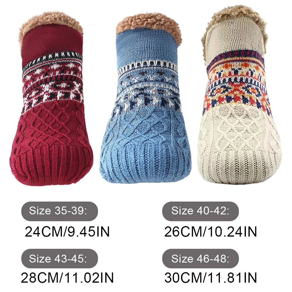 Winter Women Warm Men’s Socks Thickened Thermal Ski Non-slip Soccer Stockings Indoor Home Floor Slippers Sock for Christmas.