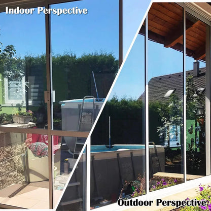 AFDB One Way Window Film, Mirror Effect Tint Glass Covering for Home Office,Reflective Heat Control Anti UV Glass Door Sticker.