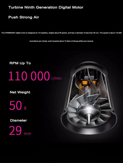 5 in 1 Electric Ionic Hair Dryer High Speed Bladeless HairDryer Negative Ion Professional 1.8M Super Leafless Hair Dryer.