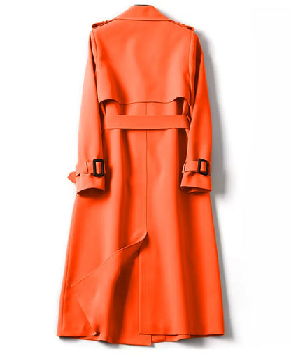 Herbst Winter Langarm Graben Mantel Für Frauen 2024 Mode Lose Büro Dame Lange Outer Jacke Mäntel Weibliche Kleidung