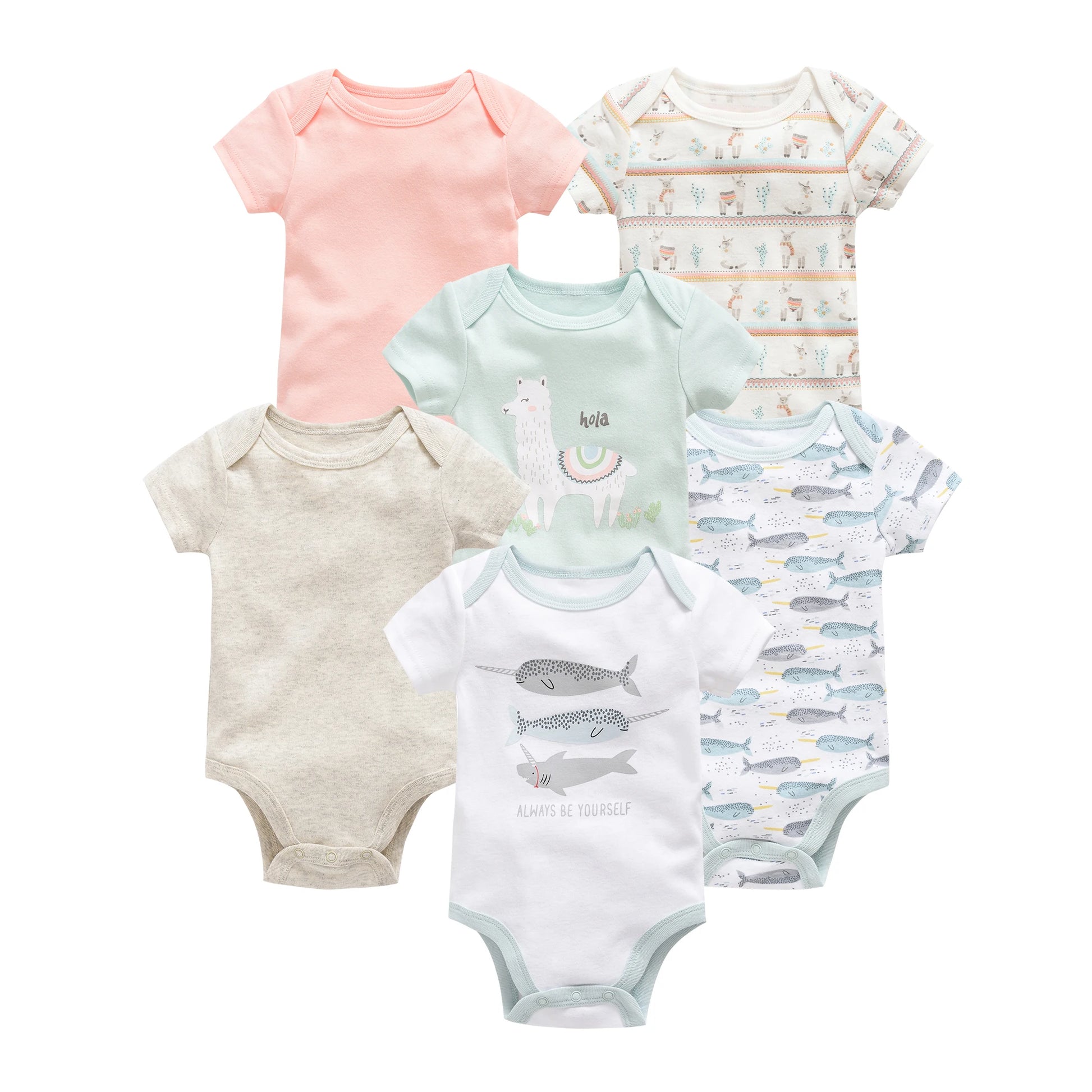 3/6 Stück viel Baby-Kleidung für Mädchen, Gastronomie, Baumwolle, kurzärmelig, Mädchen-Body, 0–12 Monate, Neugeborene, Jungen-Kleidung, Kleinkind.