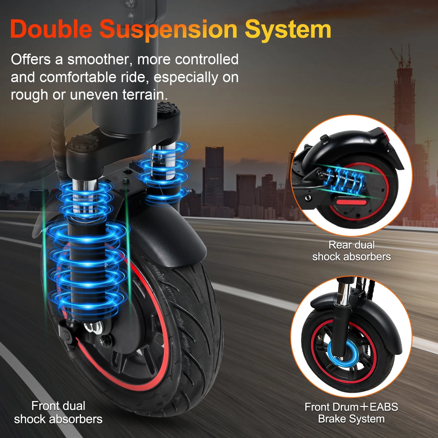 Electric Scooter For Adults Max Speed 35Km/h Electric Scooter 500W (Peak 750W ) Adult Scooter Electric Kick Scooter.